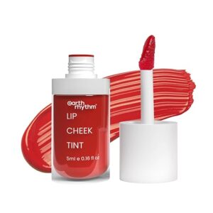 Earth Rhythm Lip Tint and Cheek Tint- Cherry, With Goodness Of Pomegranate And Grape Seed Extract, Nourishes And Hydrates Dry Chapped Lips, Blush For Women, 100% Natural 5 Ml