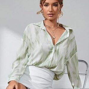 GRECIILOOKS Shirts for Women – Korean Style Long Sleeve Oversized Button Down | Plus Size Workwear Top for Office & Casual Wear