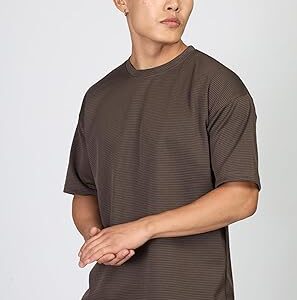 SHODOX Mens Solid Dotted Unique Design Oversized Tshirt for Men - Round Neck Loose Fit Drop Shoulder Mens T-Shirt